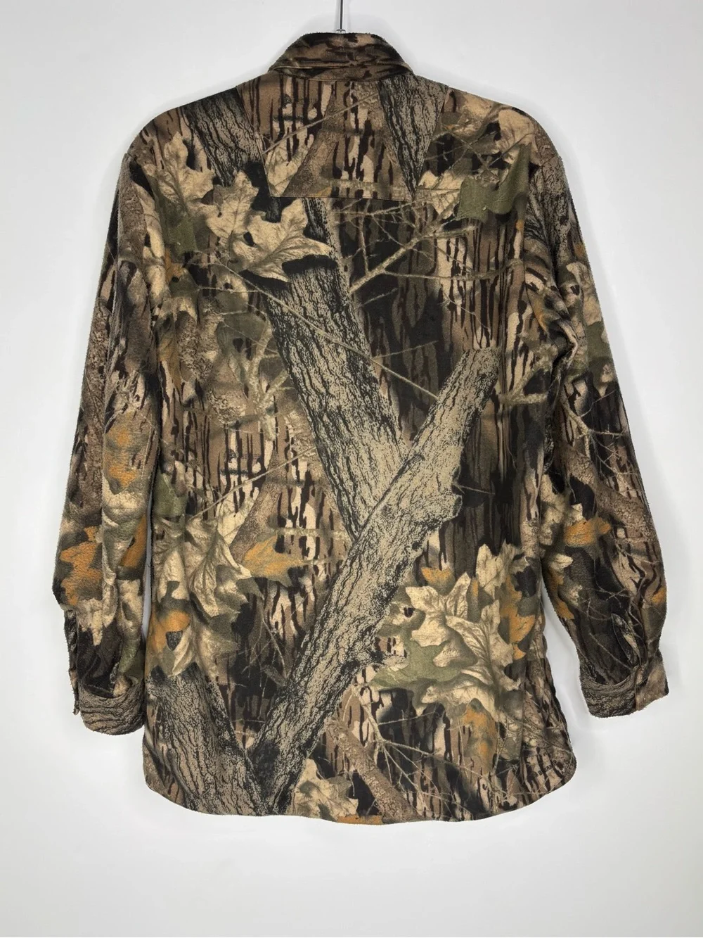 Vintage Oak Tree Leaves Print Camouflage Wind Stopper Field Hunting Shirt Jacket